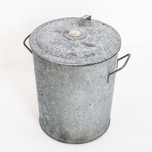 Seau à conserves en zinc vintage. Peut servir de corbeille à papier. Années 1940. – decoratieve objecten, Other