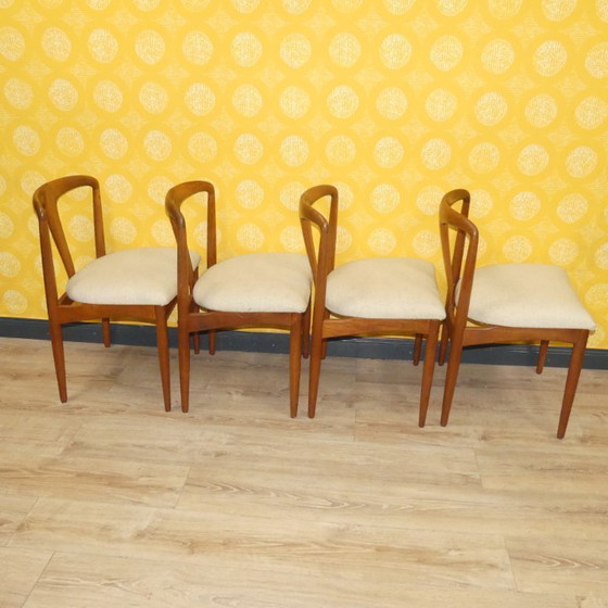 Image 1 of Set von 4 Teak Stühlen "Juliane" dining chairs Johannes Andersen, Uldum Møbelfabrik danish design denmark mid century retro 