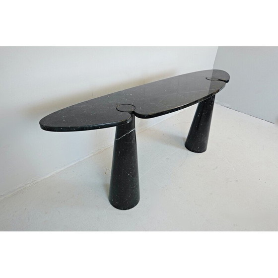 Image 1 of Vintage Angelo Mangiarotti Eros Black Marble Console In Nero Marquina