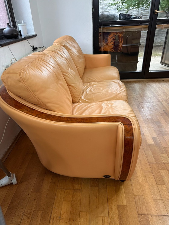 Galleria Nieri Sofa 3 + 1 – 3-5 Sitzer Sofas, Leder, Holz (photo 7 of 15)
