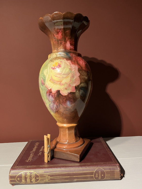 Image 1 of Vaas Royal Bonn Germany floral Art Deco 38 cm 