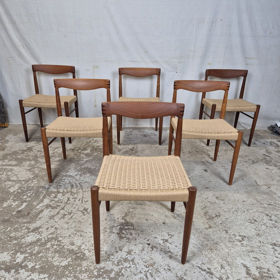 Image 1 of H.W. Klein, Bramin vintage Deense stoelen nieuw papercord