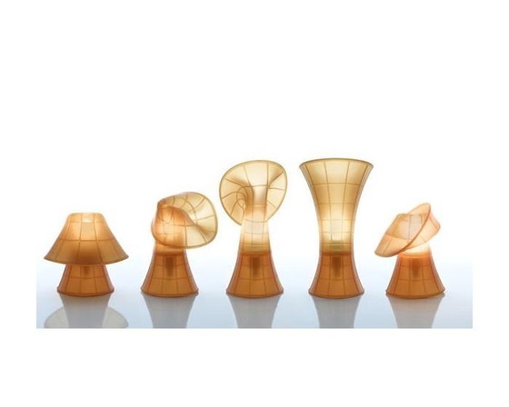 Image 1 of Lámpara de mesa Birzi de Carlo Forcolini para Luceplan 1980 silicona naranja