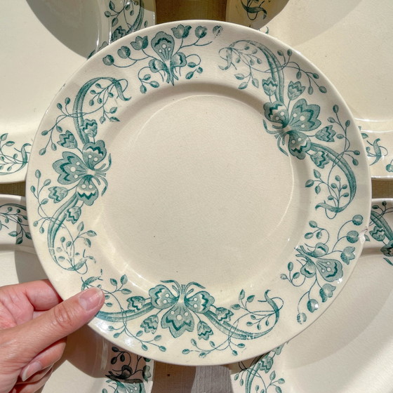 Set di 8 Piccoli Piatti Antichi in Terraglia "Figuig" – Longchamp XIX Secolo – Stoviglie, Vintage (photo 6 of 9)