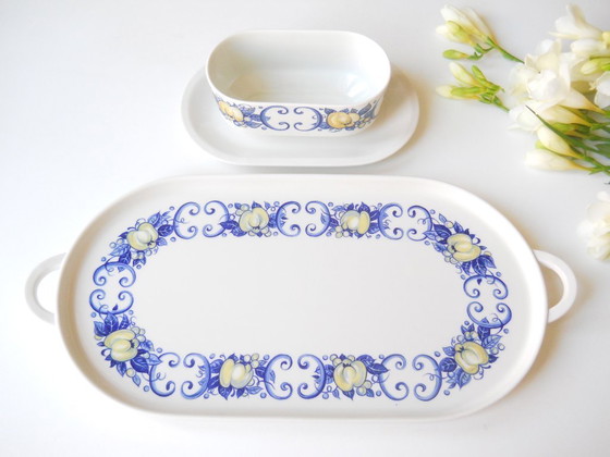 Image 1 of Plat de service vintage Villeroy & Boch Cadiz, assiette à gâteau et saucière