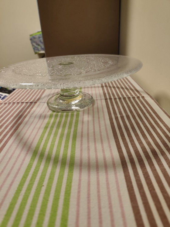 Vintage Glass Cake/Pastry Stand on Foot, Ann Wolf, Tableware, Transparent (photo 7 of 8)