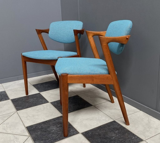Ensemble de 2 chaises Z en teck modèle 42 de Kai Kristiansen pour Shou Andersen Denmark