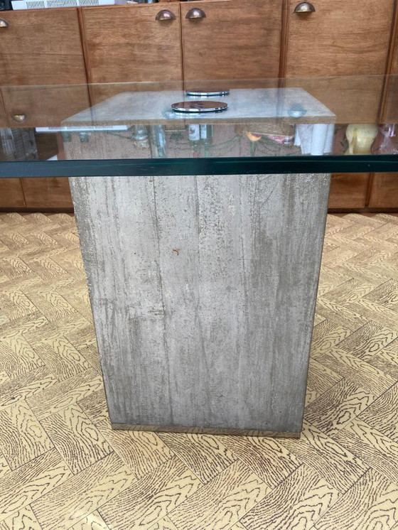 Image 1 of tavolo da pranzo in cemento e vetro di Saporiti, Italia 1960