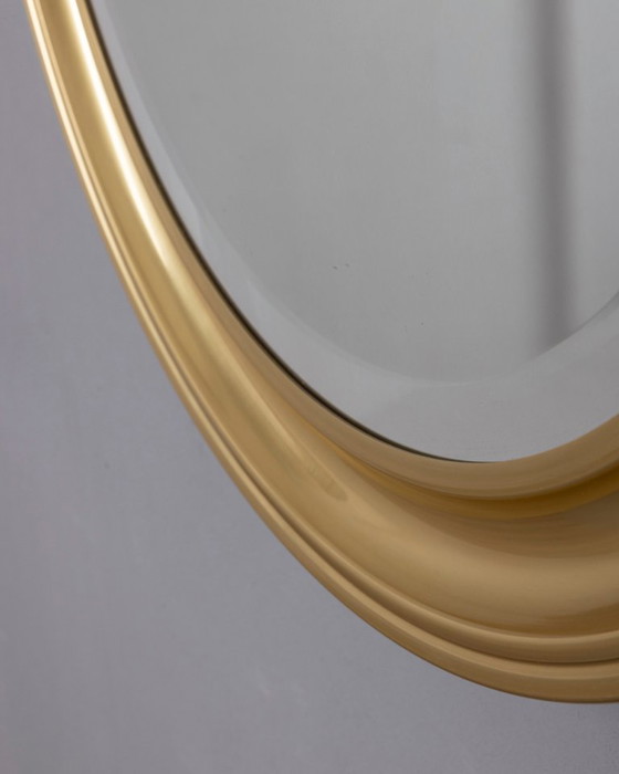 Vintage Italian Round Wall Mirror in Brass, 1970s (photo 6 of 8)