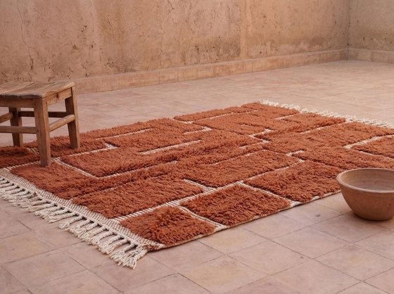 Image 1 of Beni Ouraine Berber rug in natural wool, handwoven, 200/300 cm