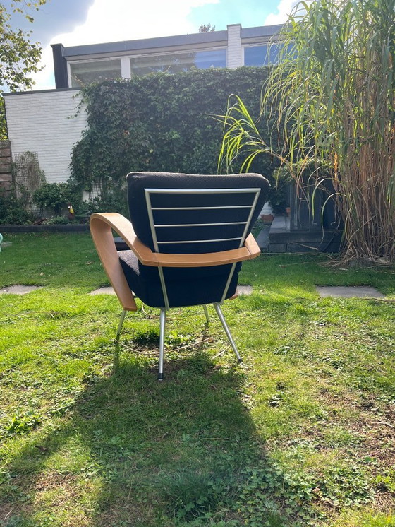 Image 1 of Harvink fauteuil zwarte ribstof
