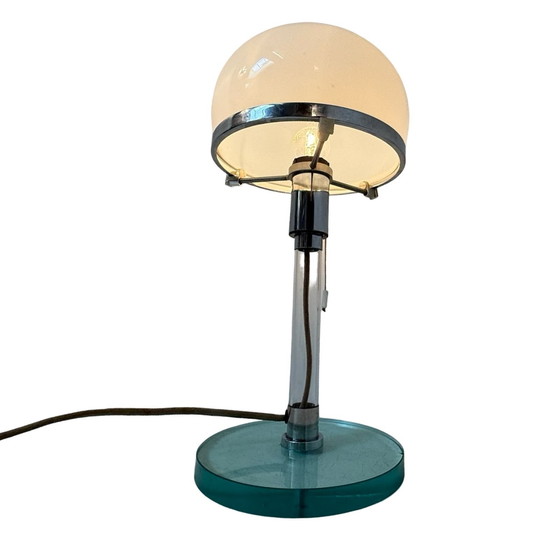 Image 1 of Bauhaus - Lámpara de mesa con cristal opalino - Atribuida a Tecnolumen / Wagenfeld