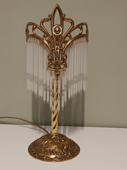 Art Nouveau Table Lamp – tafellampen, Metal, Glass