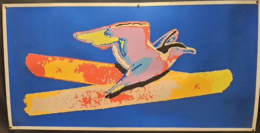 Zeefdruk op zwaar papier Henk van der Vet seageull