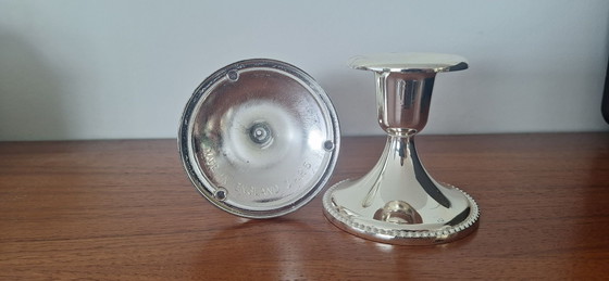 Set versilberter Kerzenhalter, C.A.P. England, Metall (Foto 6 von 7)