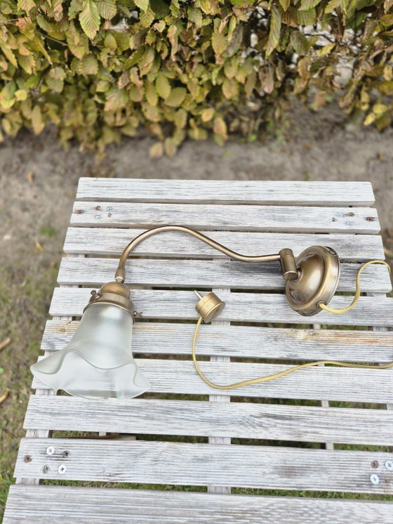 Image 1 of Vintage - Wandlamp - Booglamp - Herda - Kelkglas