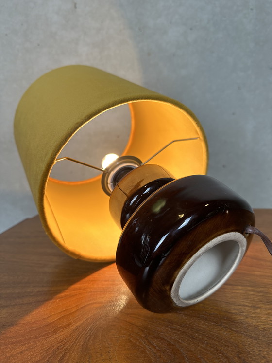 Image 1 of Vintage Ceramic Table Lamp - Brown/Yellow