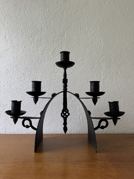 Wrought Iron Brutalist Candlestick 60's