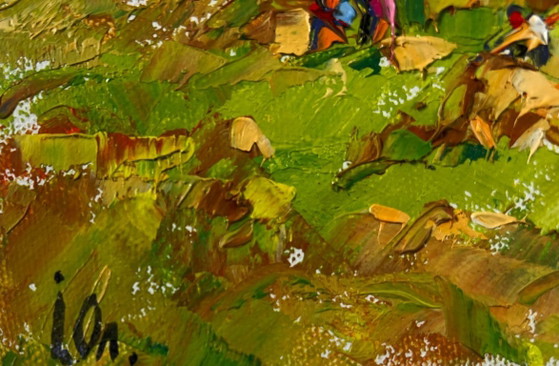 Image 1 of Original Oil Painting Summer Field Landscape Light and peace among the meadows