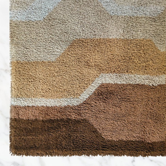 Image 1 of Italienischer Wollteppich im Mid-Century-Modern-Stil mit geometrischem Muster, 1970er Jahre