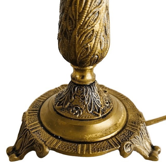 Image 1 of Antique Art Nouveau brass lamp base acanthus 1910s