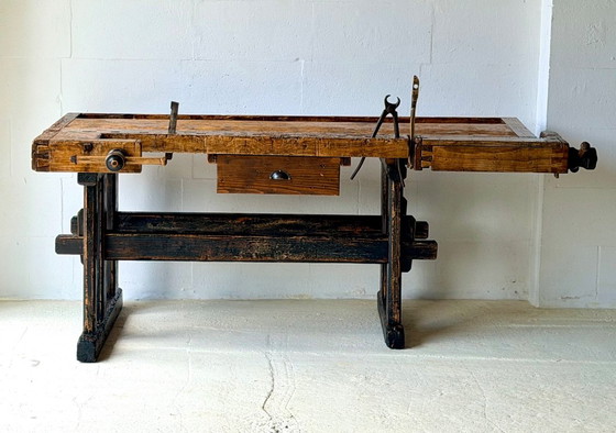 Établi de menuisier ancien en bois, années 1890 – Objets déco, Wood (photo 16 of 21)