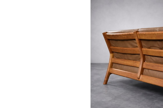 Image 1 of Vintage Mid-Century Danish Modern 3-Seater Brown Leather Sofa by Georg Thams from A/S Vejen Polstermøbelfabrik, 1960s