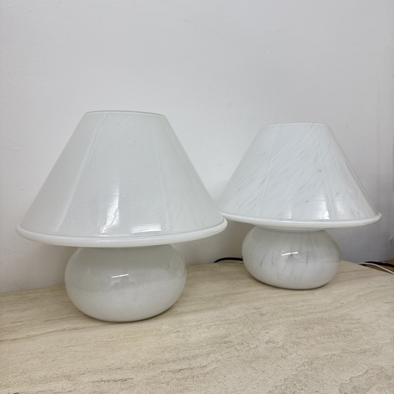 Image 1 of Limburg Glashütte Glass Table Lamp Mushroom, 1970's