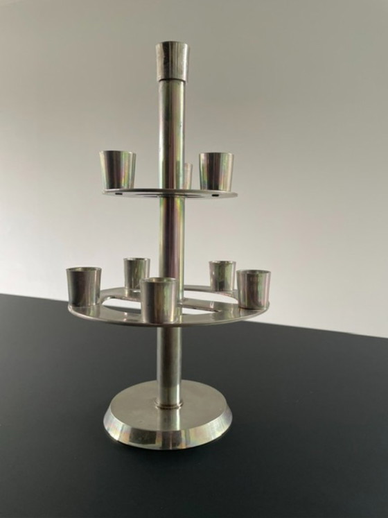 Image 1 of Kandelaar 9 kaarsen etagere metaal 30 cm