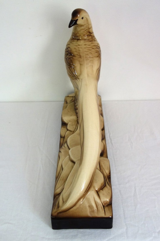 Image 1 of Skulptur Fasan Keramik Art Deco Sainte Radegonde