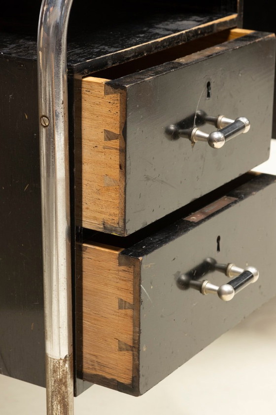 Bureau fonctionnaliste suédois inspiré du Bauhaus, années 1940 – Bureaux, Cuir (photo 4 of 14)