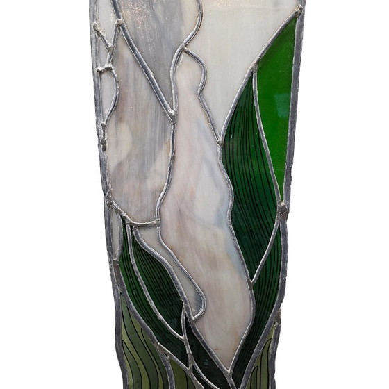 Image 1 of French Art Nouveau stained glass window, circa 1900