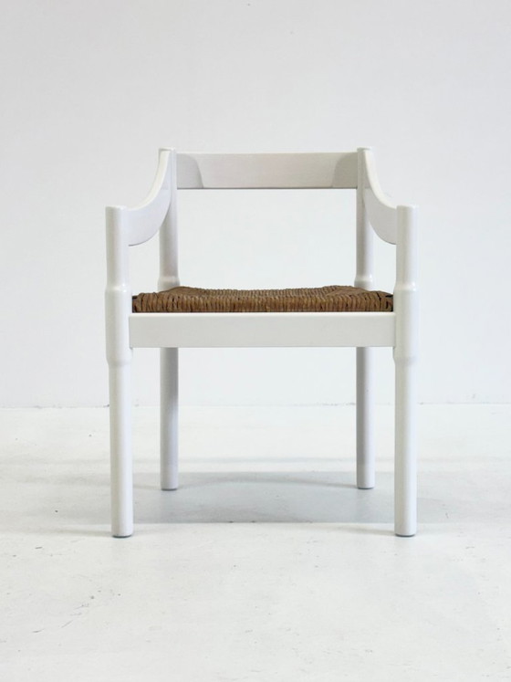 Image 1 of Set of two Carimate chairs by Vico Magistretti in white