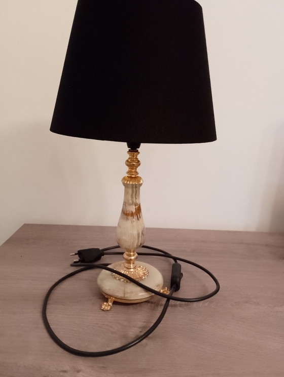 Image 1 of Vintage neoklassieke lamp in onyxbrons, volledig gerestaureerd.