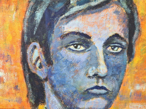 Portret van een Jongen Schilderij op Paneel, 1968