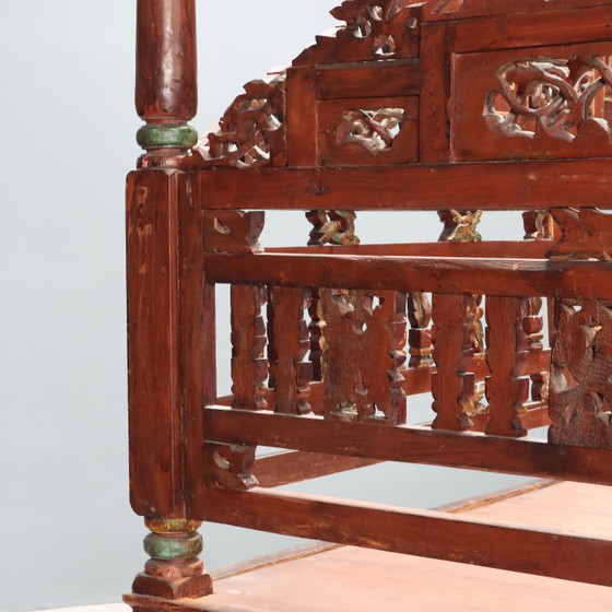 Image 1 of Letto a Baldacchino in Legno Esotico