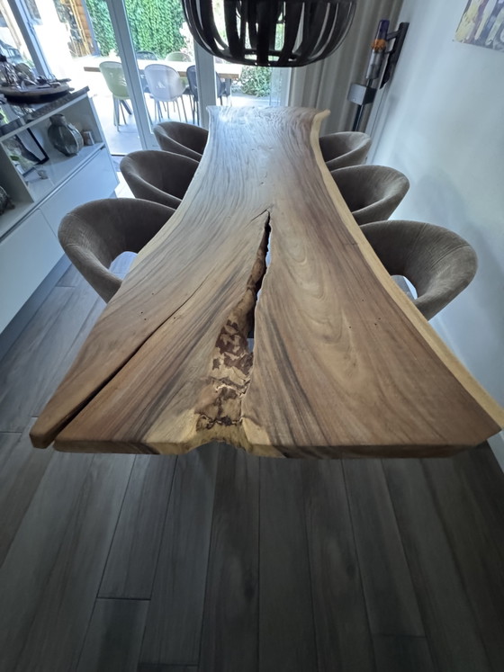 Unique 3-meter live edge table with a natural matte finish – Dining tables, Metal, Wood (photo 6 of 9)