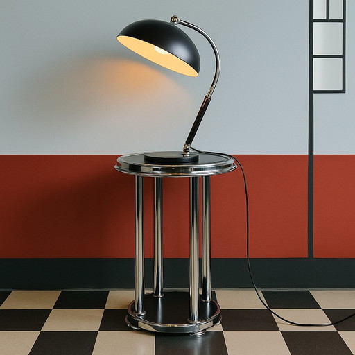 Vintage black Bauhaus Herman Busquet - Hala - desk lamp model 144 / mid-century modern table lamp