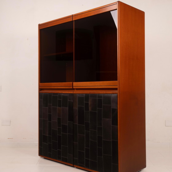 Tito Agnoli 1970 Italienischer Pekari Schwarzer Leder Schrank für Caleido – Schränke, Italian Design (photo 22 of 27)