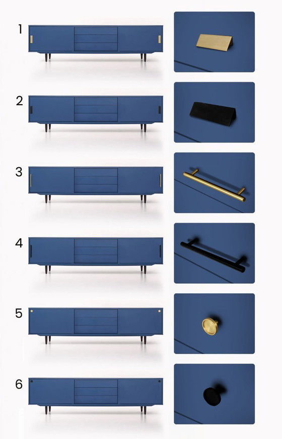 Image 1 of Credenza N-S02 anta scorrevole e 3 cassetti 200