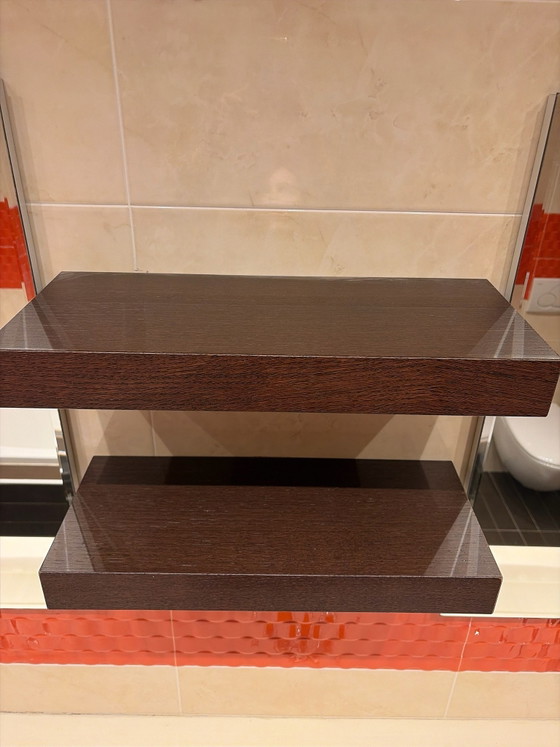 Meuble de salle de bain avec deux miroirs – Armoires de rangement, Pierre, Bois (photo 5 of 5)