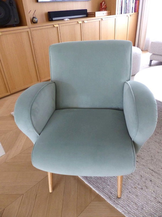 Image 1 of Paire de fauteuil en velours design BRANCO Sobre BRANCO style Mid-century / Années 50