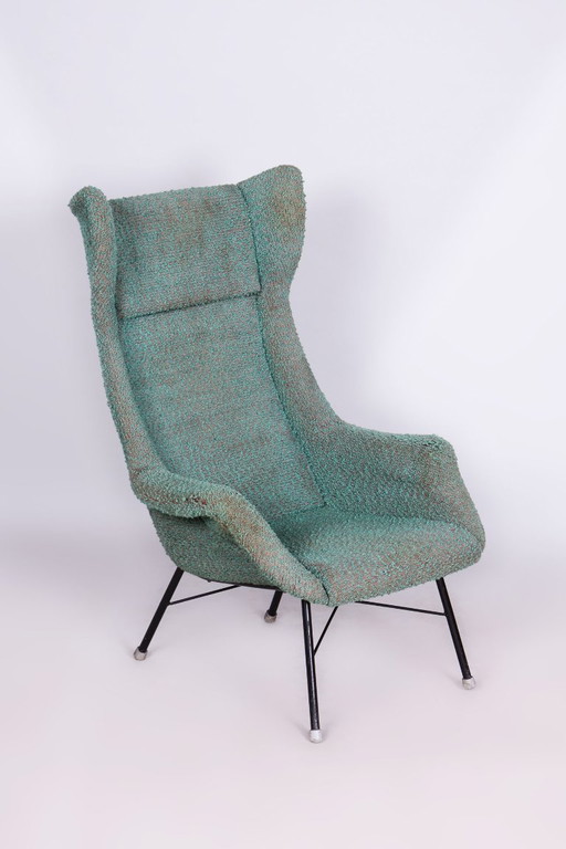 Fauteuil à oreilles original du milieu du XXe siècle, par Miroslav Navratil, fibre de verre, République tchèque, années 1960