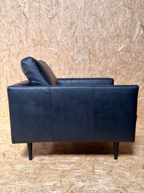 Image 1 of Canapé 2,5 places Lederland avec fauteuil en cuir noir