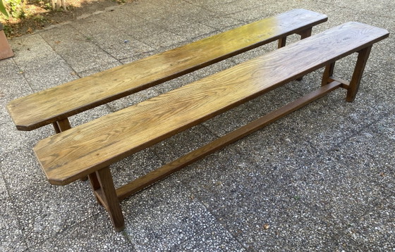 Solid Oak Wood Farmhouse Bench 220cm for Rustic 1950s Farmhouse Table – Benches (photo 15 of 17)