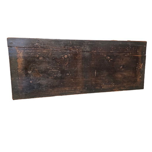 Antiek hand beschilderde Duitse dekenkist, 19e eeuw