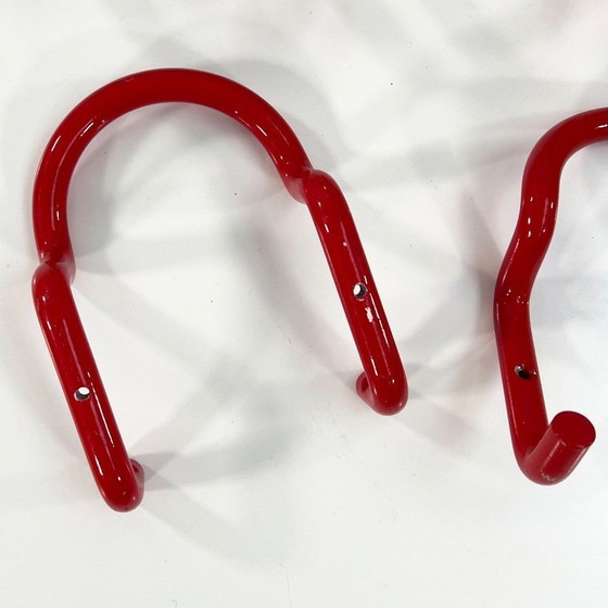 Image 1 of Set of 4 Red Taka Coat Hooks by Cesare Rota Nodari for Acerbis, 1960s