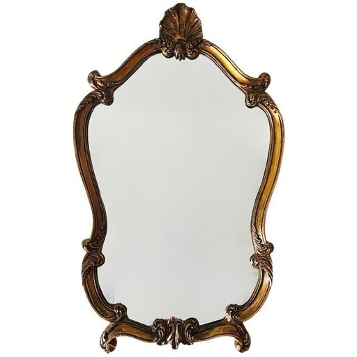 Vintage barok mid-century gouden XL kuifspiegel bladgoud 1950's