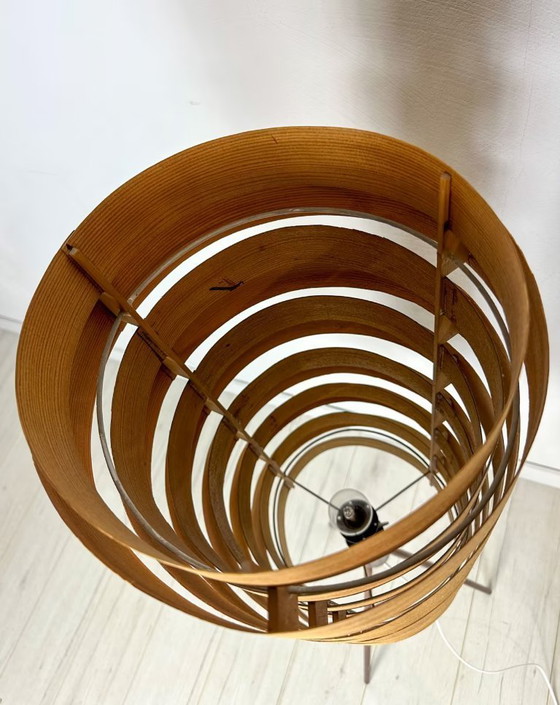 Image 1 of Lampada da terra danese vintage in legno di bengala e teak anni '60