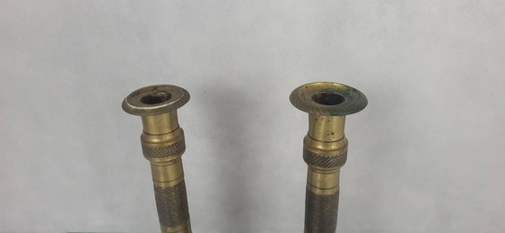 Paar Empire Kerzenhalter – Brass (photo 6 of 9)